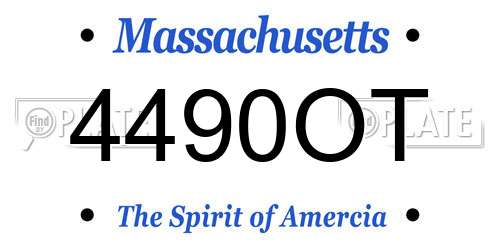 4490OT Massachusetts License Plate