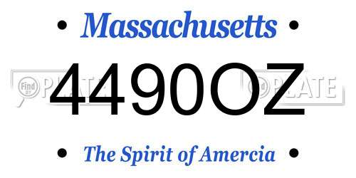 4490OZ Massachusetts License Plate