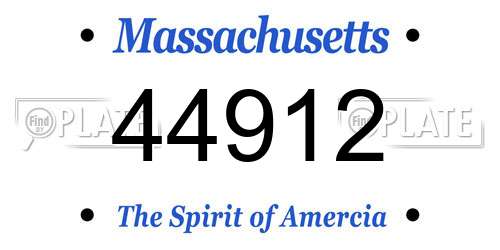 44912 Massachusetts License Plate