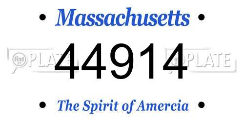 44914 Massachusetts License Plate