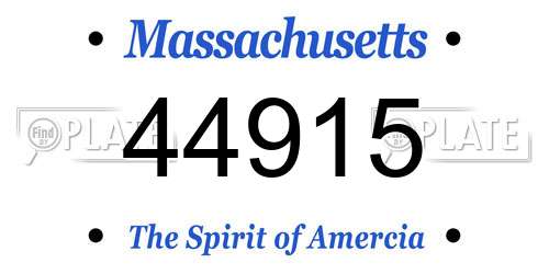 44915 Massachusetts License Plate