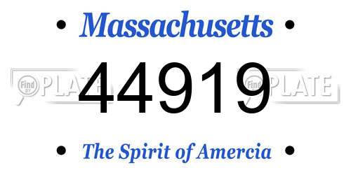44919 Massachusetts License Plate