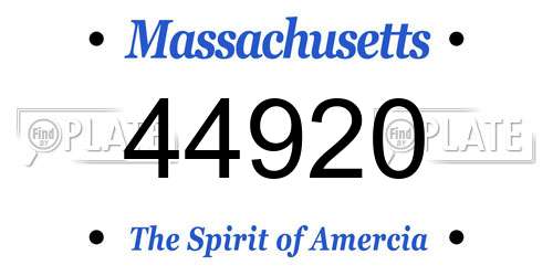 44920 Massachusetts License Plate