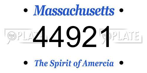 44921 Massachusetts License Plate