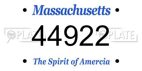 44922 Massachusetts License Plate