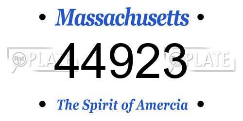 44923 Massachusetts License Plate