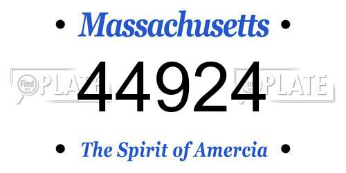 44924 Massachusetts License Plate