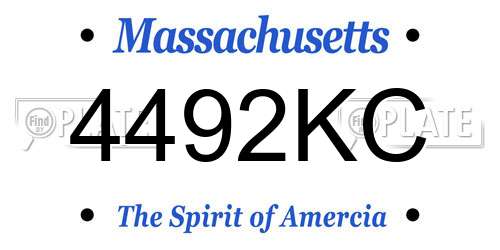 4492KC Massachusetts License Plate