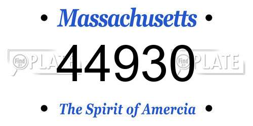 44930 Massachusetts License Plate