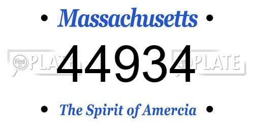 44934 Massachusetts License Plate