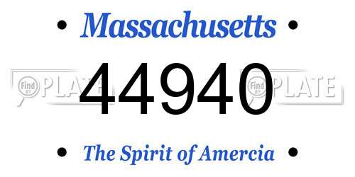 44940 Massachusetts License Plate