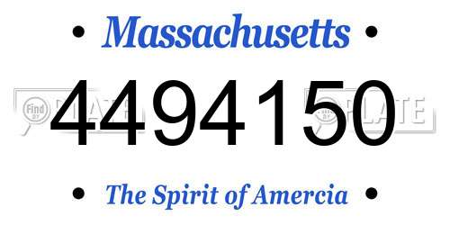 4494150 Massachusetts License Plate