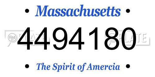4494180 Massachusetts License Plate