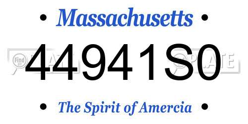44941S0 Massachusetts License Plate