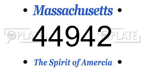 44942 Massachusetts License Plate