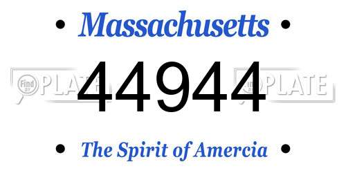 44944 Massachusetts License Plate