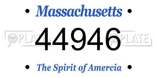 44946 Massachusetts License Plate