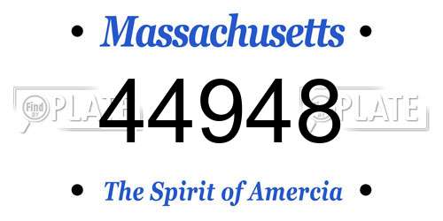 44948 Massachusetts License Plate