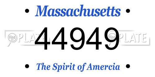 44949 Massachusetts License Plate
