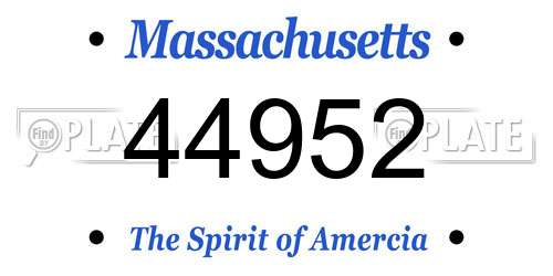 44952 Massachusetts License Plate