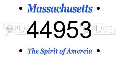44953 Massachusetts License Plate