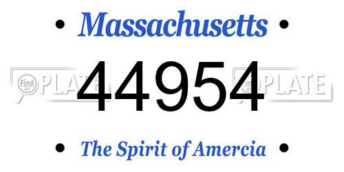 44954 Massachusetts License Plate