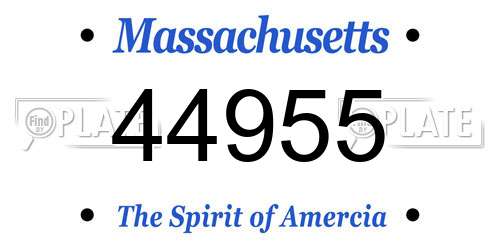 44955 Massachusetts License Plate