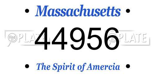 44956 Massachusetts License Plate