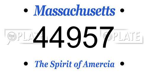 44957 Massachusetts License Plate