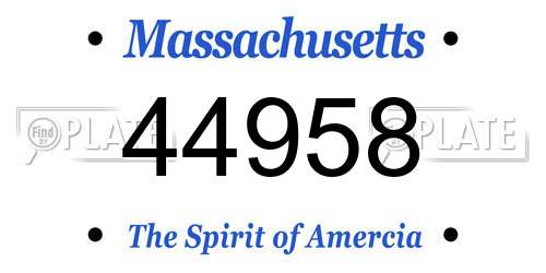 44958 Massachusetts License Plate