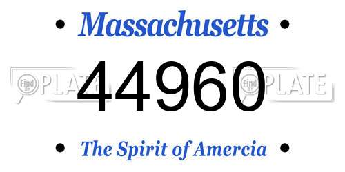 44960 Massachusetts License Plate