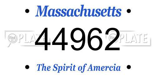 44962 Massachusetts License Plate