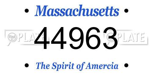 44963 Massachusetts License Plate
