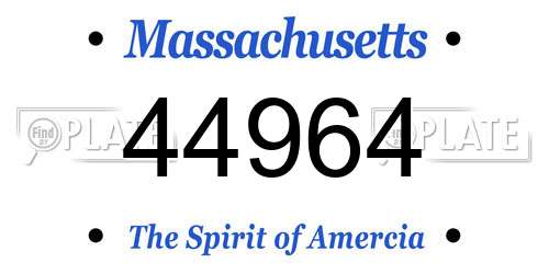 44964 Massachusetts License Plate