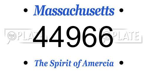 44966 Massachusetts License Plate