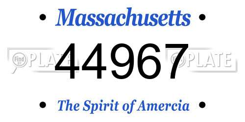 44967 Massachusetts License Plate