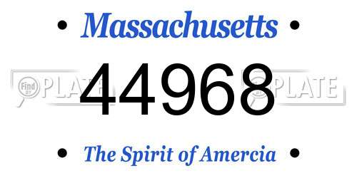 44968 Massachusetts License Plate
