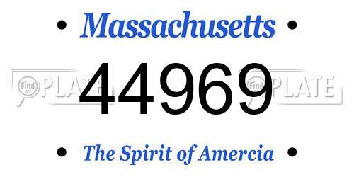 44969 Massachusetts License Plate