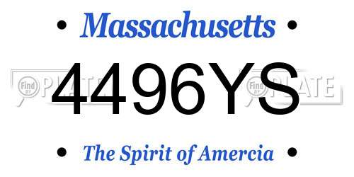 4496YS Massachusetts License Plate