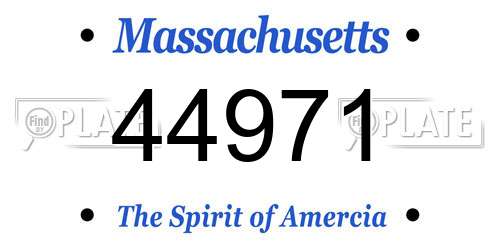 44971 Massachusetts License Plate