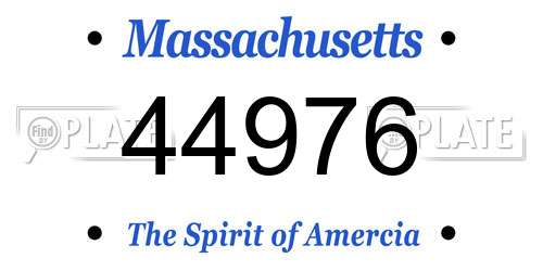 44976 Massachusetts License Plate