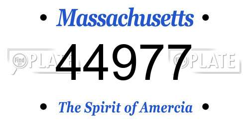 44977 Massachusetts License Plate