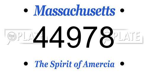 44978 Massachusetts License Plate