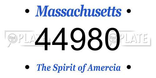 44980 Massachusetts License Plate