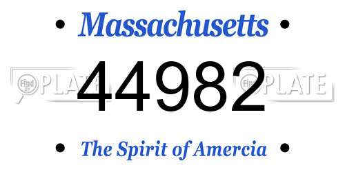 44982 Massachusetts License Plate