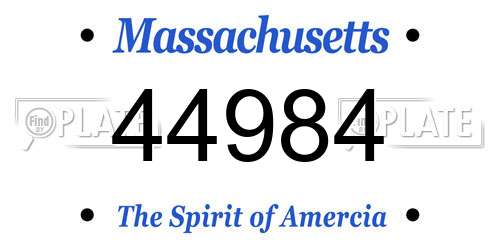 44984 Massachusetts License Plate