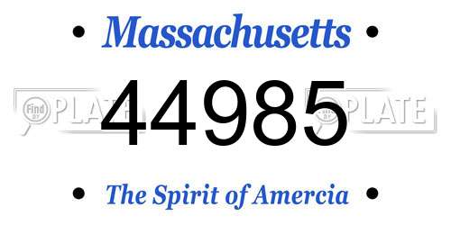 44985 Massachusetts License Plate