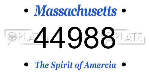 44988 Massachusetts License Plate