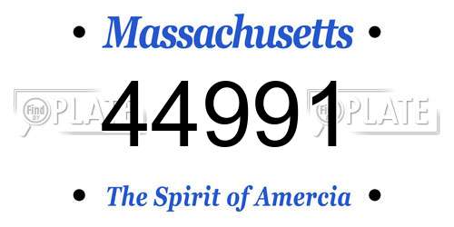 44991 Massachusetts License Plate