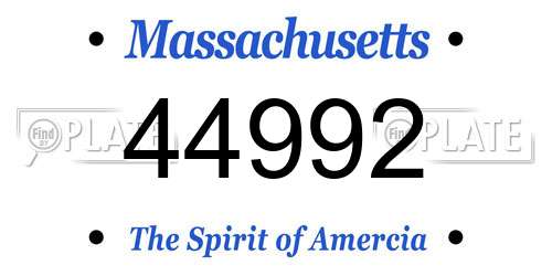 44992 Massachusetts License Plate
